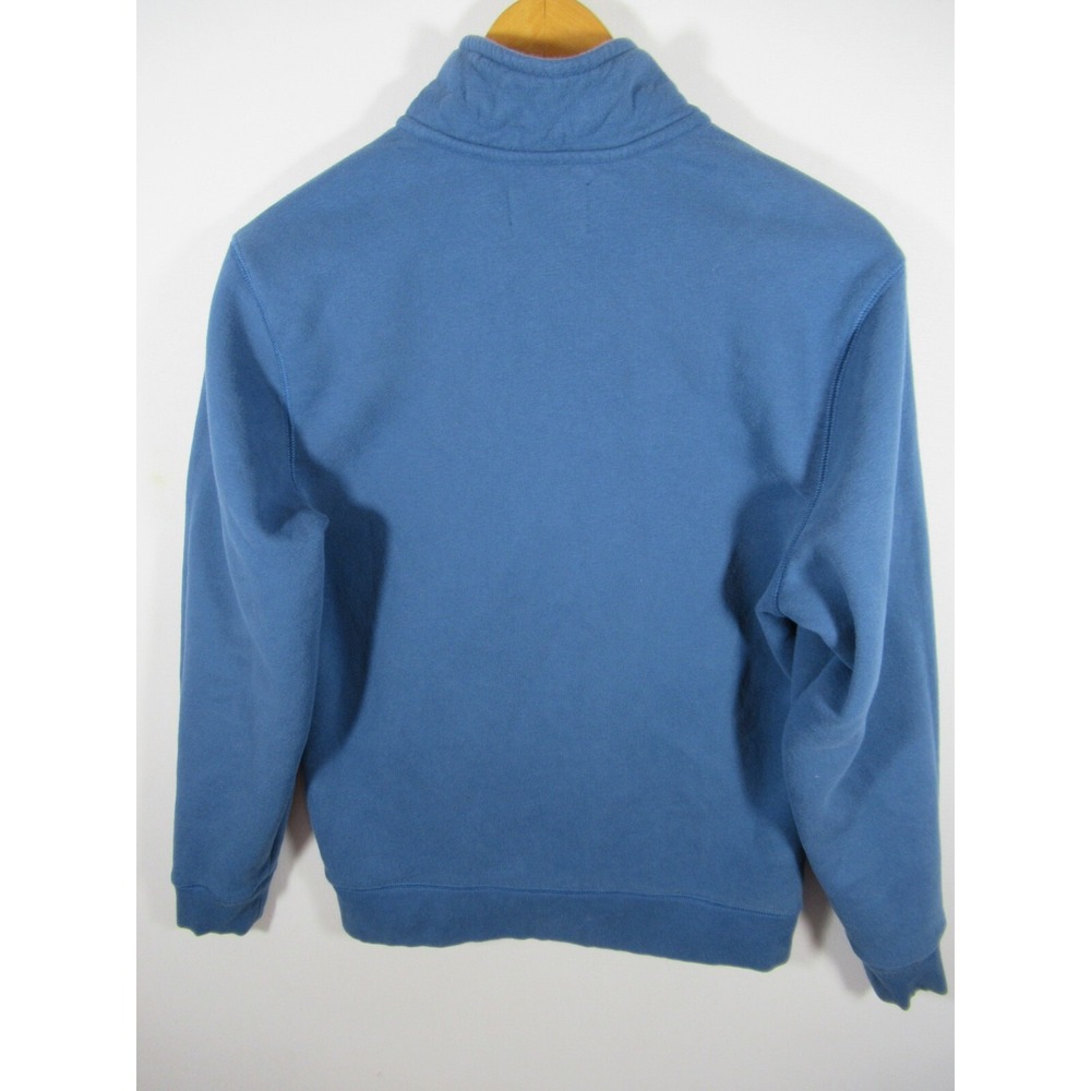 Lands' End Serious Sweats Full Zip Sweatshirt Men Small Blue Mockneck - Picture 6 of 6